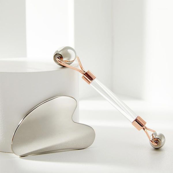 

stainless steel facial roller gua sha tool set face care massage neck beauty health cellulite skin detox massager1