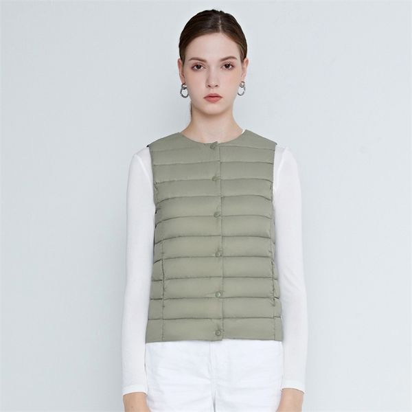 

wywan ladies down vest women short lightweight down jacket vest inner wear 210819, Black
