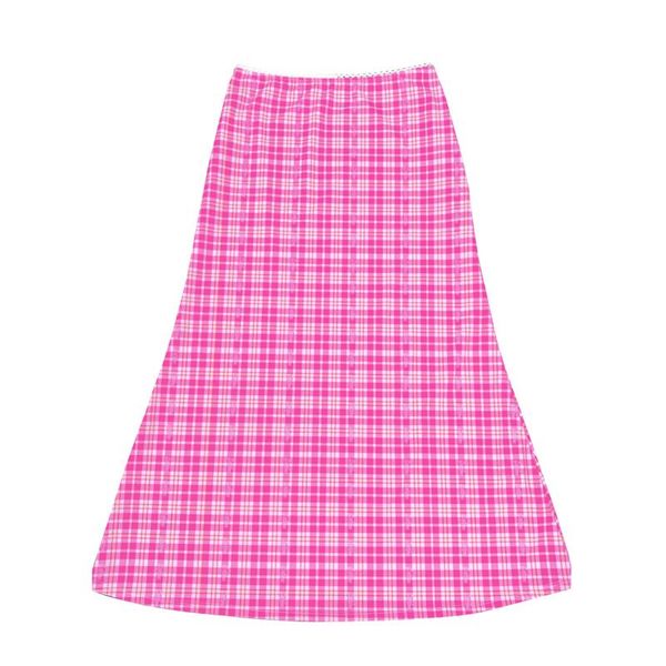 

women's casual bodycon midi skirts, trendy plaid print high waist knee length stretch beach skirt for summer swimwear, White;black