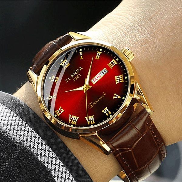 

wristwatches jlanda fashion mens watches waterproof luminous date military quartz for man wristwatch reloj hombr, Slivery;brown
