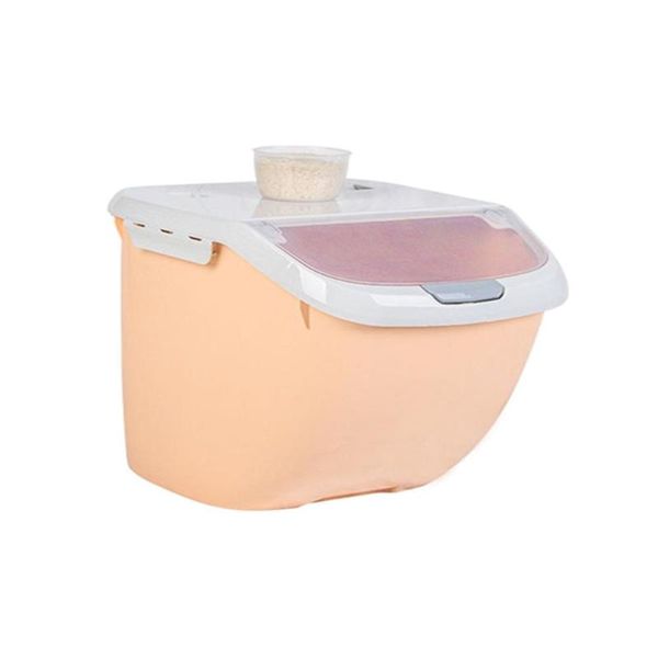 

storage bottles & jars 6kg rice box grain cereal dispenser flip lid organizer container kitchen tool