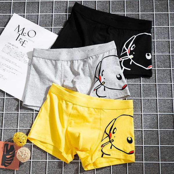 

currency men's underwear boxers 95 cotton cartoon trendy boys' youth breathable underpants 2039, Black;white