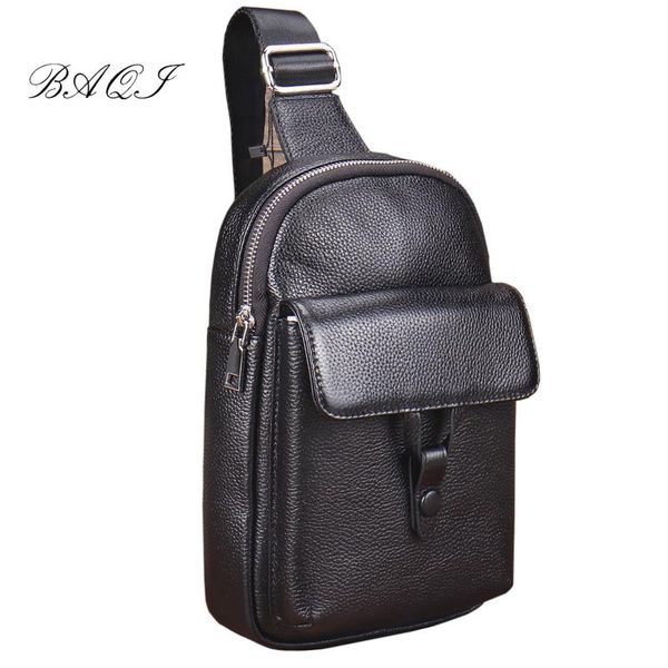 

waist bags baqi brand chest bag men shoulder genuine leather cowhide 2021 fashion casual crossbody messenger back pack travel