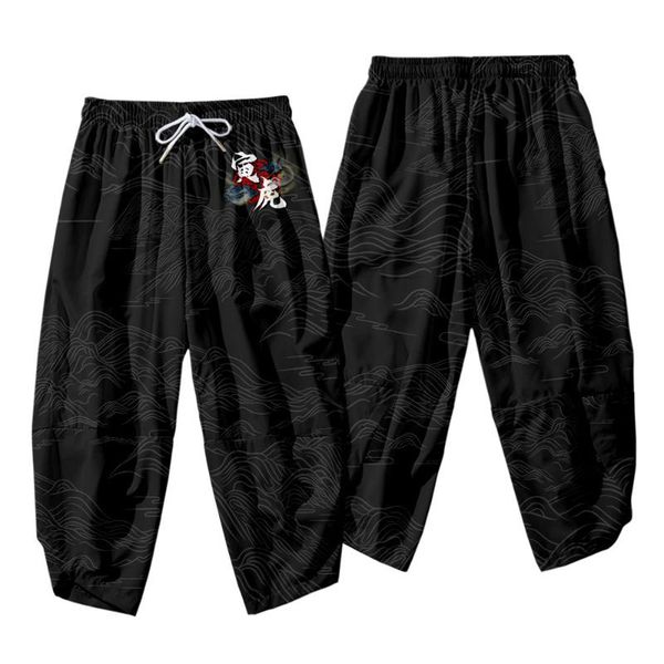 

men's pants hip hop streetwear joggers fashion casual black print pant trousers elastic waist harem