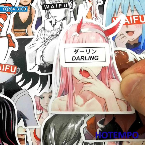 Nuovo 100pcs Anime Sexy Bellezza Bikini Bunny Girl Manga WAIFU Telefono Laptop Moto Adesivi per auto per Otaku Welfare Skateboard Sticker Car