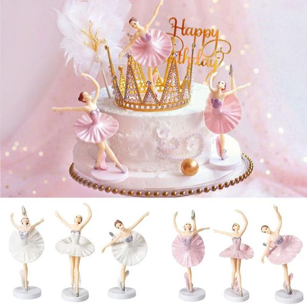 

other event & party supplies 3pcs ballet girls cake er dancing girl doll decor wedding birthday baby shower baking decoration toys