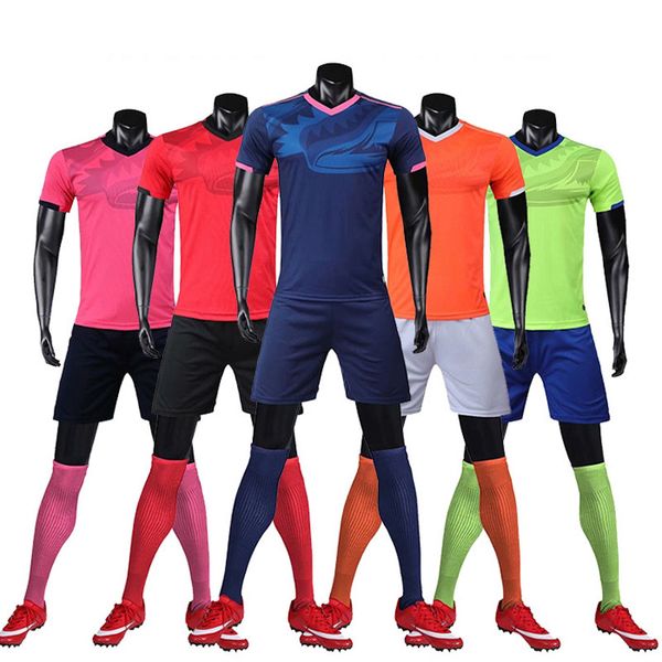 

men's soccer jerseys set boys football kits clothes men kids futbol training uniforms suit male kid survetement football kits, Black
