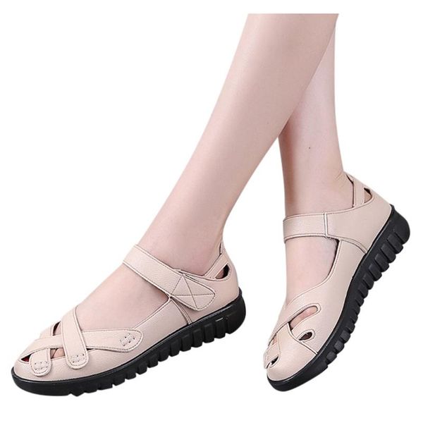 

dress shoes women's casual sandals plus size wedge bottom soft non-slip hollow mother pink white comfortable woman beach, Black