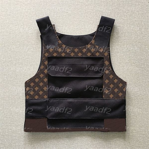 

vintage leather vests letters flowers hip hop vest womens mens kids outdoor protective waistcoat cs game body armor waistcoats tank, Black;green