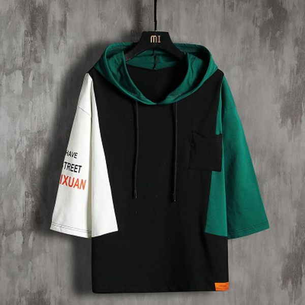 

men's t-shirts fashion short sleeves casual o neck t-shirt patchwork cotton nice summer clothes tees tshirt oversize m-5xl, White;black