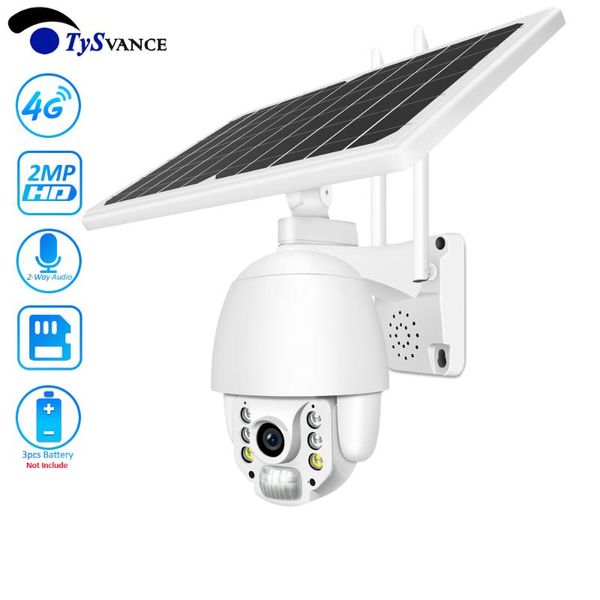 

cameras ip camera 4g sim solar panel battery hd 1080p ptz outdoor pir human detection color night vision two way audio sd card slot