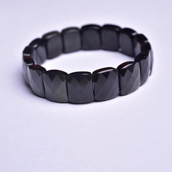 

beaded, strands wholesale natural obsidian stone hand row facet beads energy crystal bracelet for women men simple fashion jewelry joursneig, Black