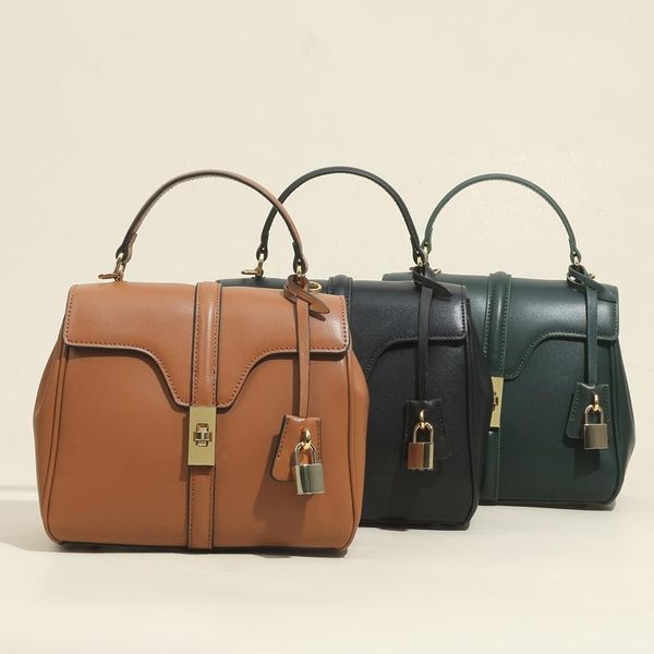 

evening bags xiaoning 2021 leather tote bag metal buckle cowhide flap portable one shoulder women's large capacity messenger