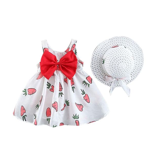 

baby girl dress summer kids for girls clothes carrot printed princess sleeveless sling beach dresses girl's, Red;yellow