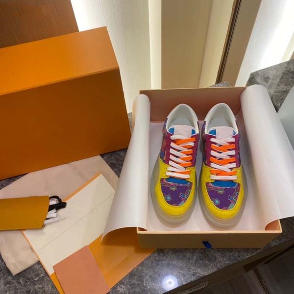 

fashion leather man women shoe handmade multicolor gradient technical sneakers luxurys designers shoes trainers home011 039, Black