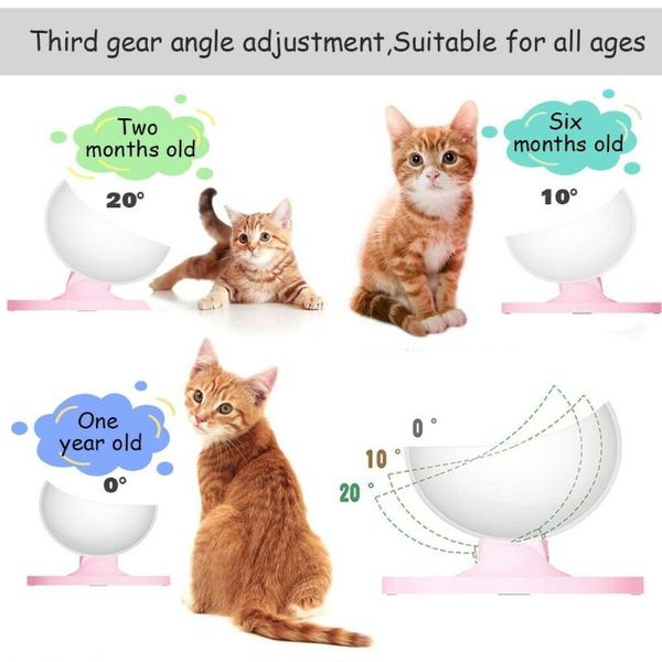 

bowl for cat feeder drinking fountain cats dog dispenser adjustable angle feeding plate grade plastics detachable bowls & feeders