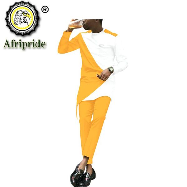 

african traditional clothing for men dashiki shirts suit with trousers tribal outfits plus size crop pants s2021041 ethnic, Red