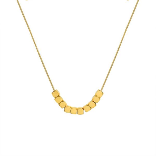 

pendant necklaces stainless steel simple style sense square gold plated necklace pendants for women's chain accessories jewelry, Silver