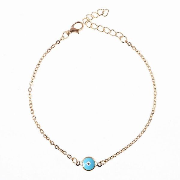 

link, chain minimalist jewelry thin hand blue evil eye charms bracelets for women little simple, Black