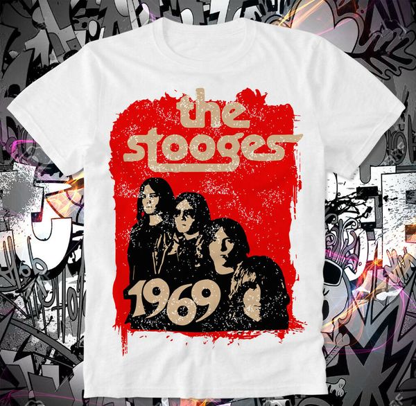 

t-shirt the stooges iggy pop passenger retro vintage punk rock david bowie clash, White;black