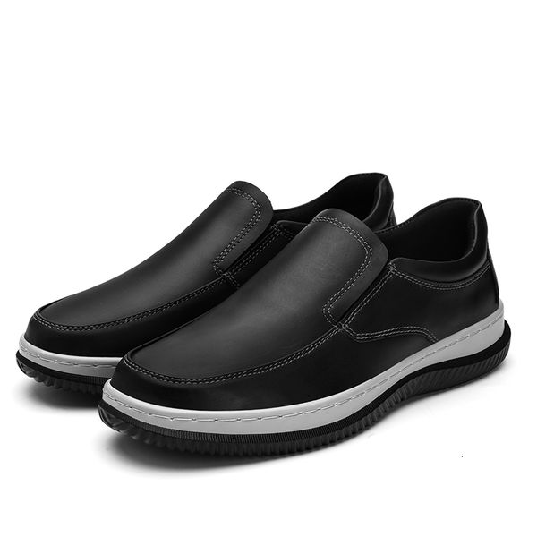 

dress shoes loose shoes for men, breathable leather moccasins, comfortable, casual, slip-on, hiking shoes, to drive 54ef, Black