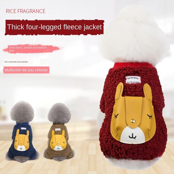 

dog apparel pet clothes 2021 thick four-leg velvet coat teddy bear