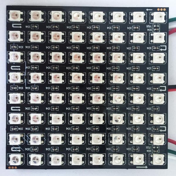 

modules p10mm 8*8pixels ws2812b led digital(ws2811 ic controlled) flex panel light,size:9cm*9cm,dc5v input