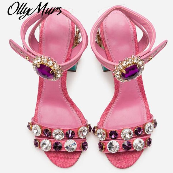 

dress shoes women sandals crystal square high heel platform pink peep female ladies pearl party zapatos de mujer, Black