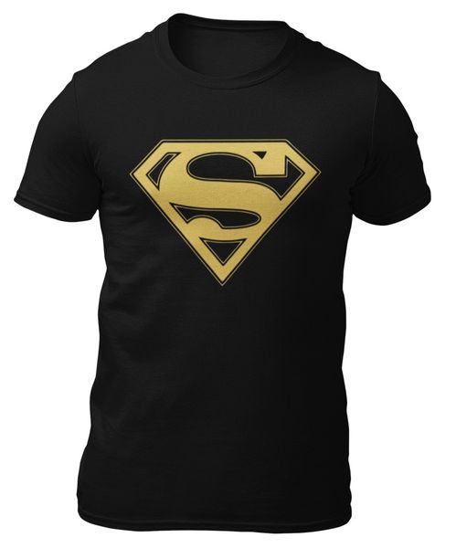 

T-shirt-superman-super man gold-gold-logo-t - shirt -, White;black
