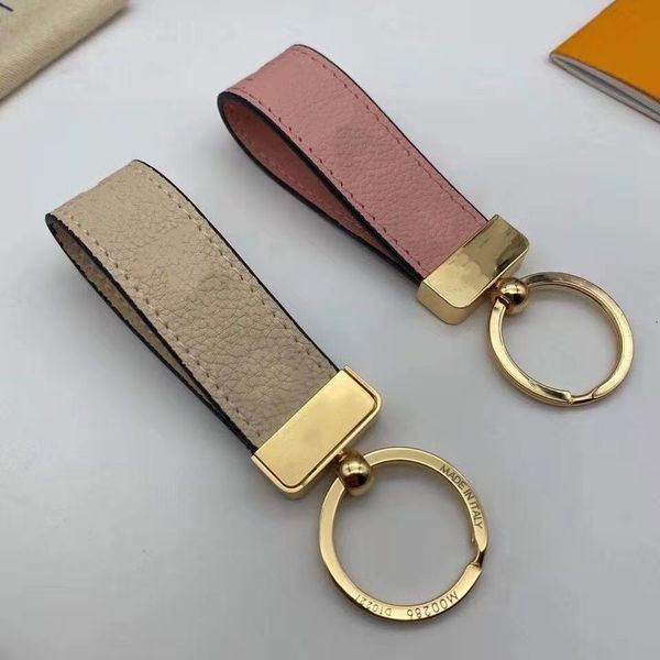 

keychains lanyards high qualtiy leather keyring holder brand keychain designers men women car bag key chain with box ai990a, Silver