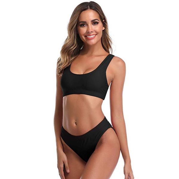 

suit 2020 split swimsuit high waist bikini set 6 colors, White;black