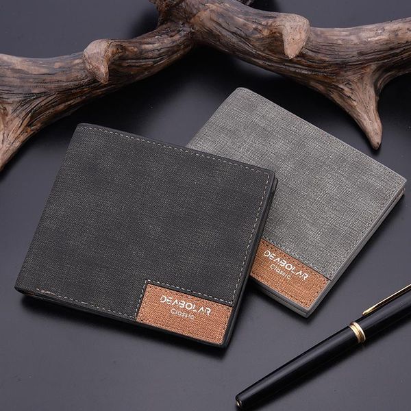 

wallets 2021 minimalist men's short wallet retro youth ultra-thin cross-section wholesale price, Red;black