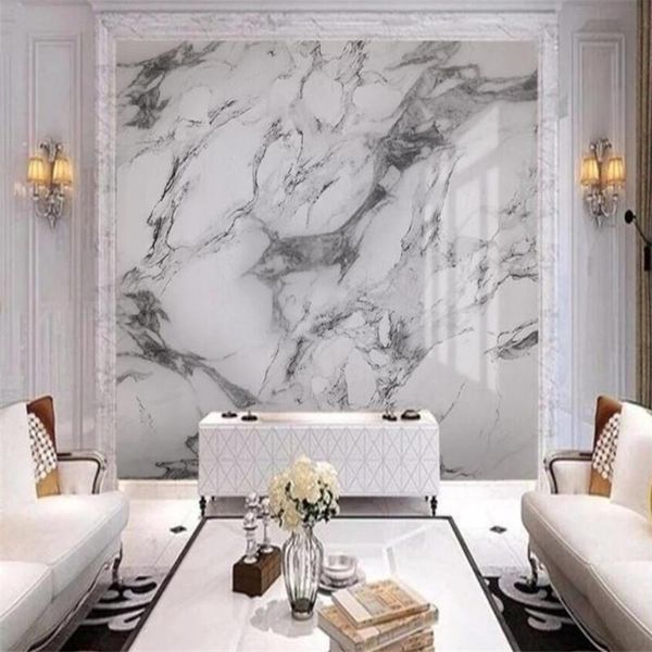 

self adhesive wallpaper mural custom 3d jazz white marble tv background wall waterproof papel de parede living room bedroom wallpapers