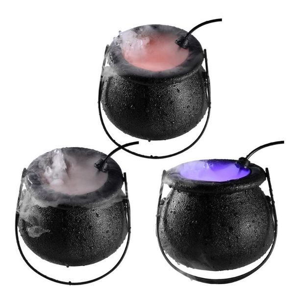 

party decoration halloween witch fog machine with 12 colorful led lights mist maker decor stage effects light beam smoke generato