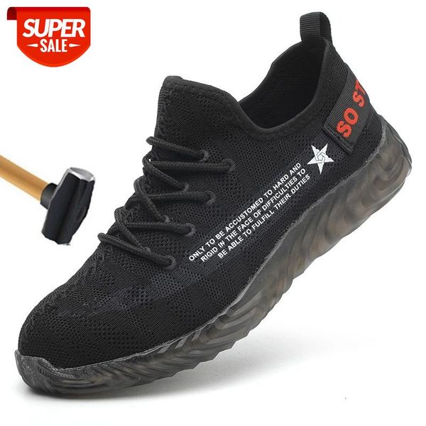 

polali safety shoes for men steel toe boots outdoor prevent puncture steel bottom construction safety work boots shoes #jd8g, Black