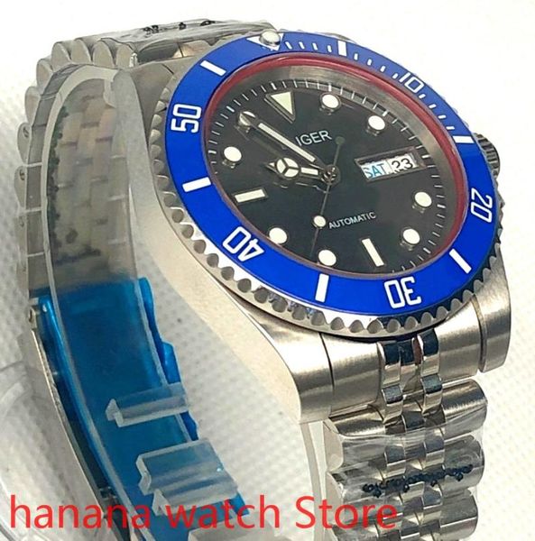 

wristwatches men's luxury sports and leisure waterproof stainless steel strap bracelet watch mh36 mechanical clock bezel blue, Slivery;brown