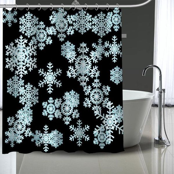 

custom snowflakes shower curtains bath products bathroom decor waterproof polyester with 12 pcs hooks