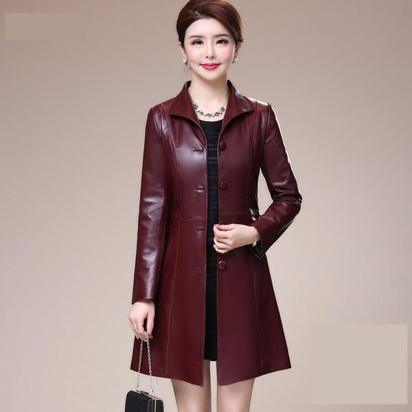 

women's leather & faux luxury clothes ladies' jackets sheep skin women coat spring/autumn fashion b4064, Black