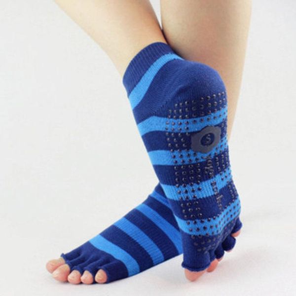 

sports socks comfortable woman non-slip breathable yoga fitness gym five finger soft cotton sock, Black