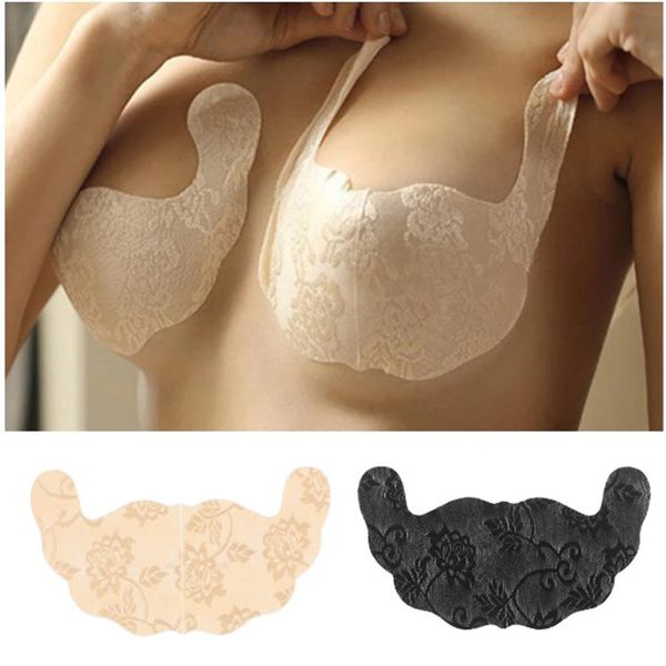 

200pairs/lot breast petals lift a/b/c/d/e/f cup disposable nipple cover pasty floral lace adhesive push up bra, Black;white