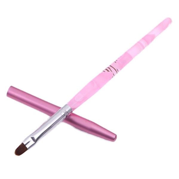 

nail brushes 1 pcs size 6 nails art brush pen acrylic handle liquid powder carving diy salon with cap, Yellow