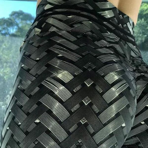 

women capris sales irenweave leggings weaving printed tie fitness workout scrunch booty drop, Black;white