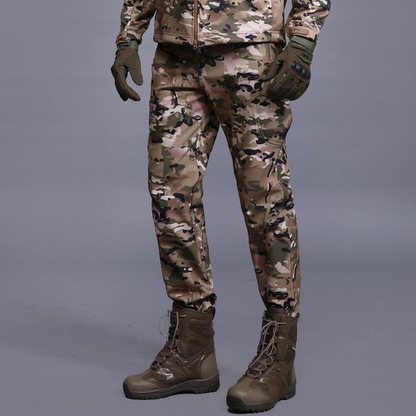 

men's pants outdoor sports leisure camouflage commando soft shell charge man climbing trousers in summer, Black