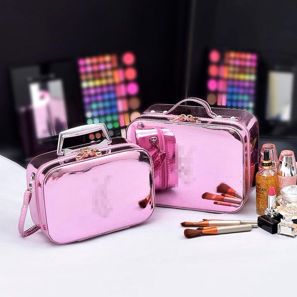 

cosmetic bags & cases women's bag leather travel pink beauty small make up professional makeup case waterproof toiletry box pouch