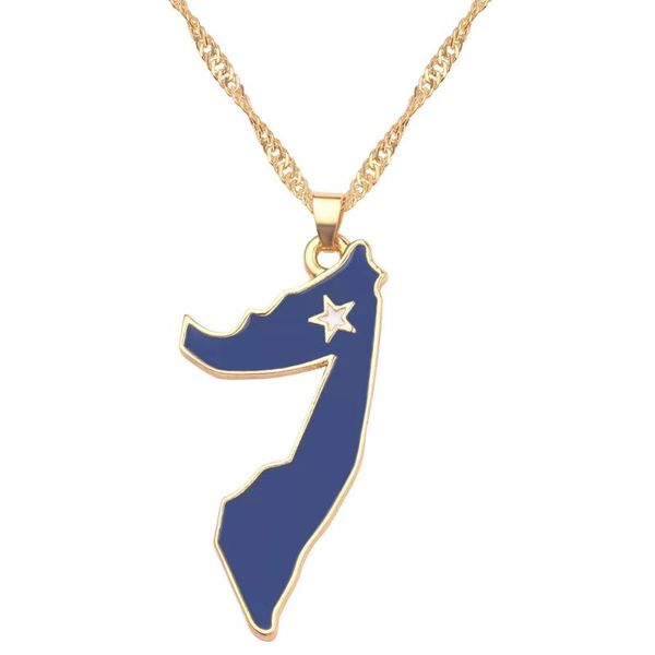 

pendant necklaces somalia map flag for women gold color female neck jewelry somaliland necklace choker gift, Silver