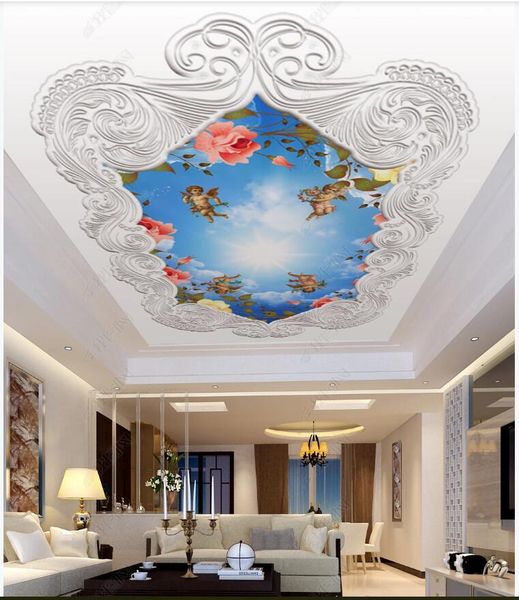 

3d ceiling murals wallpaper custom p exquisite european relief pattern sky angel 3d wall murals wallpaper for walls 3 d home decor in the li