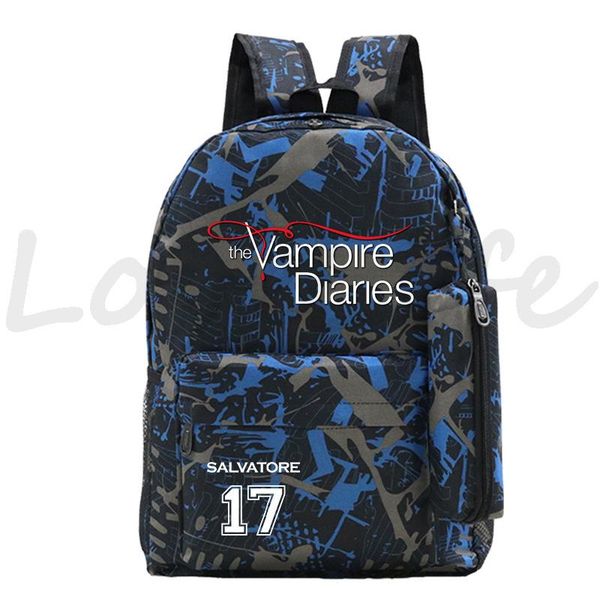 

backpack the vampire diaries girls boys school bag bookbags fashion 2pcs set book knapsack travel daily rucksack