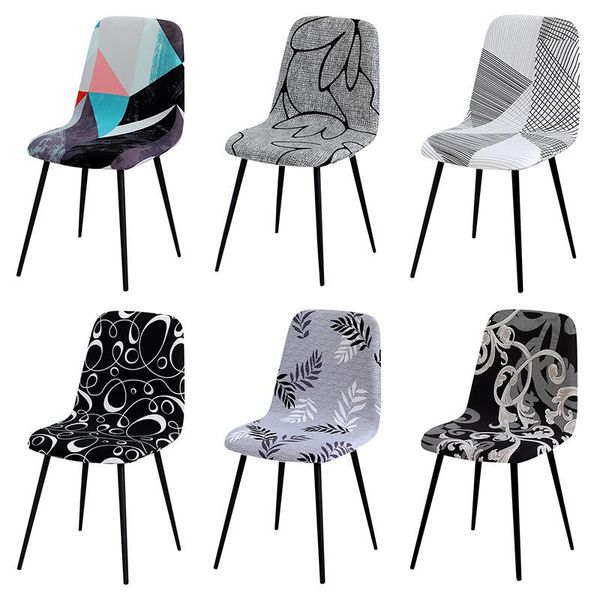 

chair covers 1/2/4/6 pcs 25 colors printed small size bar cover elastic removable short back seat for home banquet el