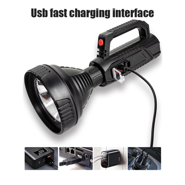 

other led lighting powerful handheld portable torch usb rechargeable searchlight zoomable tactical light