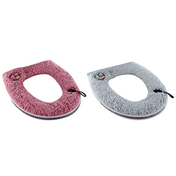 

toilet seat covers warm plush washable thicken cover pads mat with handle and zipper